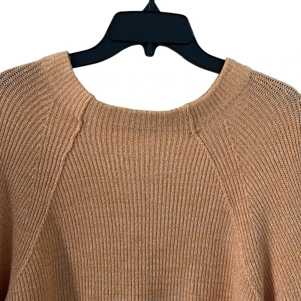 Free People Women's Orange Zest Too Good Ribbed‎ Pullover Sweater Size M